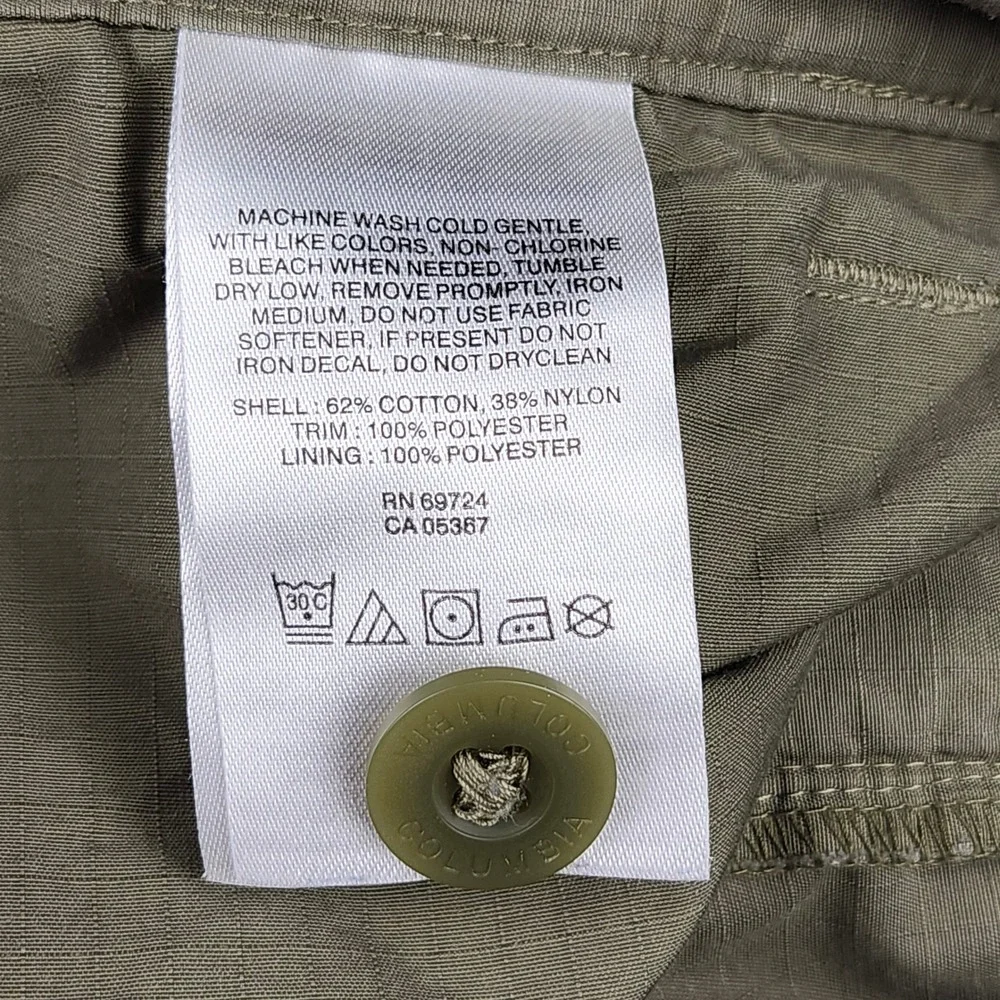 Columbia PFG Shorts Mens 40 Sage Green Ripstop Omni-Shade Fishing Cargo Outdoor